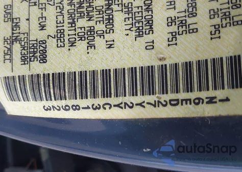 2000 Nissan Frontier Se-V6/Xe-V6 z USA, uszkodzony, nr VIN 1N6ED27Y2YC318923
